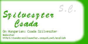 szilveszter csada business card